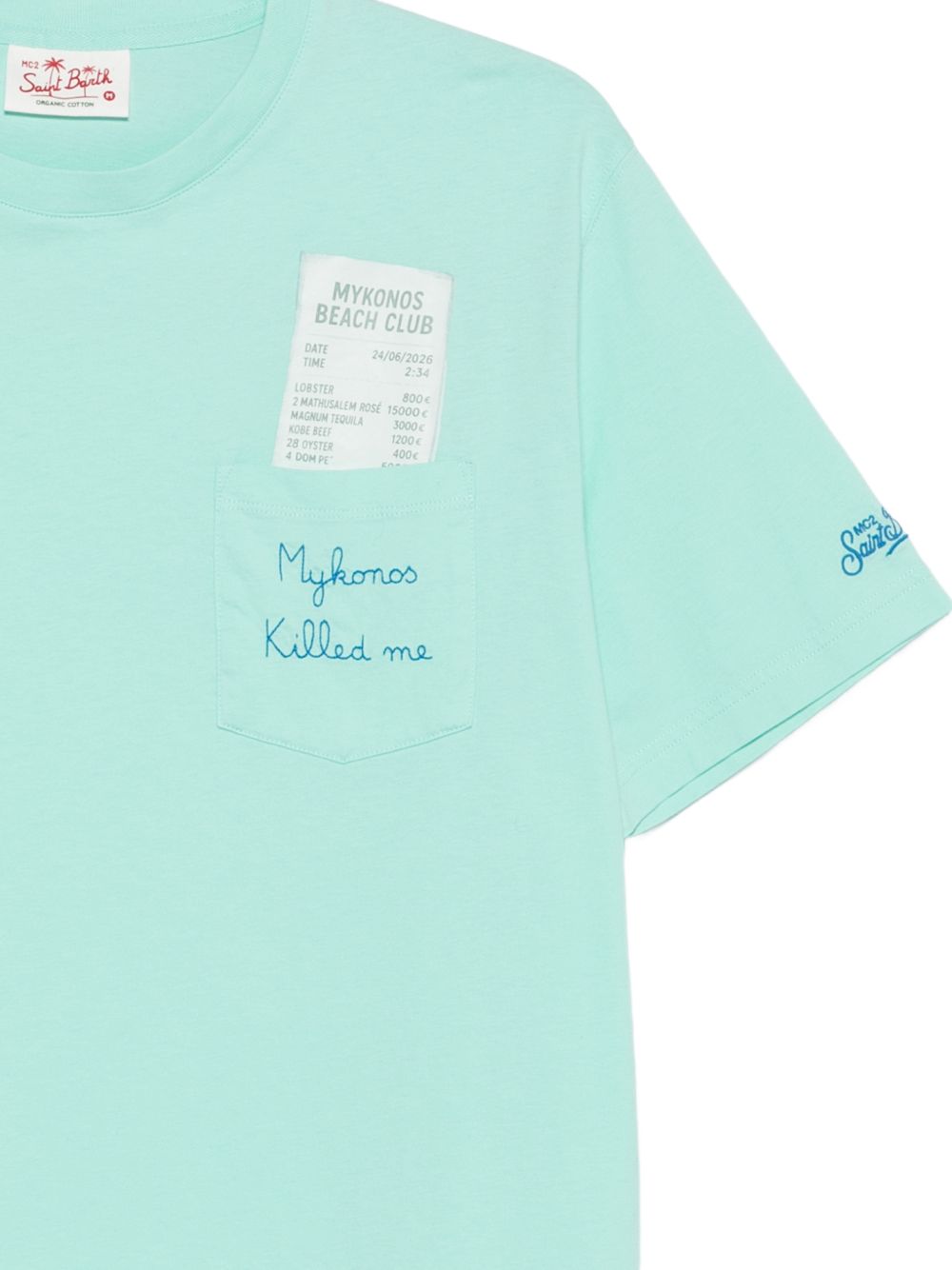 T-shirt in cotone cipria con taschino AUS0001 01604L MC2 SAINT BARTH 