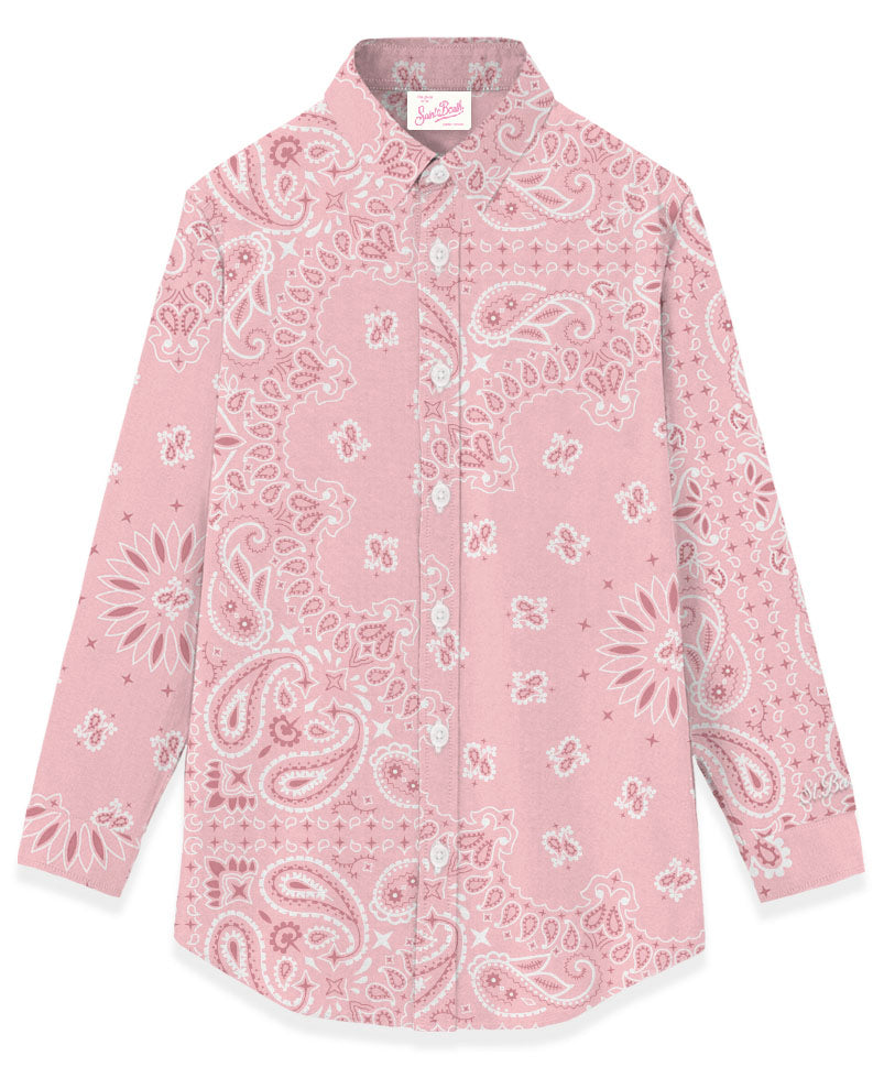 Camicia con colletto classico e ricamo lettering BRIG001 01085L MC2 SAINT BARTH 