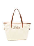 Borsa shopper con logo ricamato
