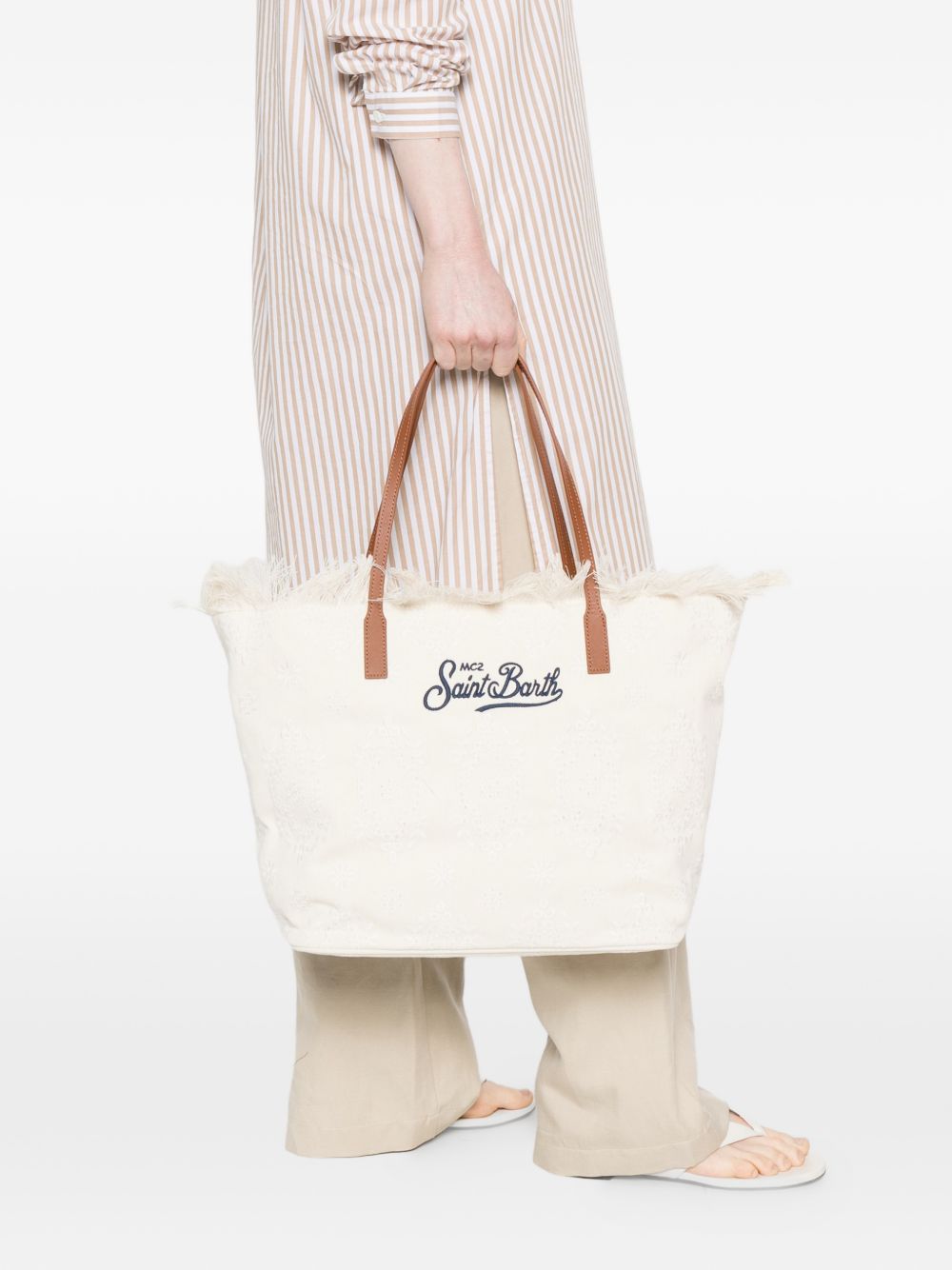 Borsa da mare con manici in pelle CBF0001 01034L MC2 SAINT BARTH 