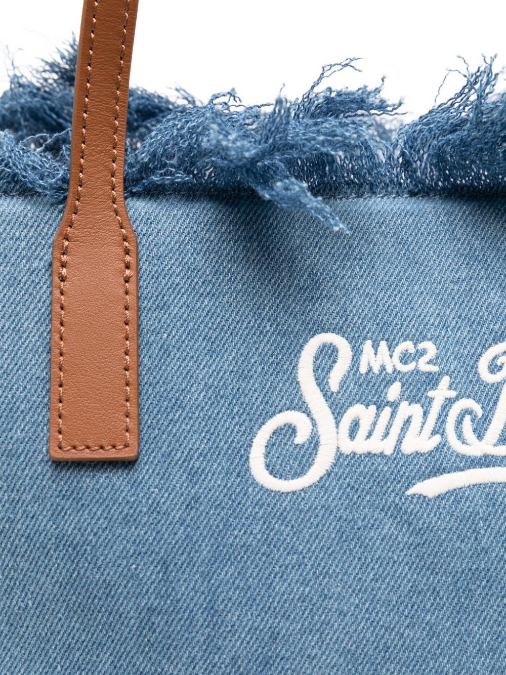 Borsa tote in denim con bordi sfrangiati CBMF001 00436L MC2 SAINT BARTH 