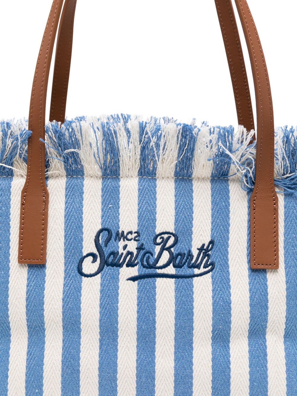 Borsa tote in denim con bordi sfrangiati CBMF001 01765L MC2 SAINT BARTH 