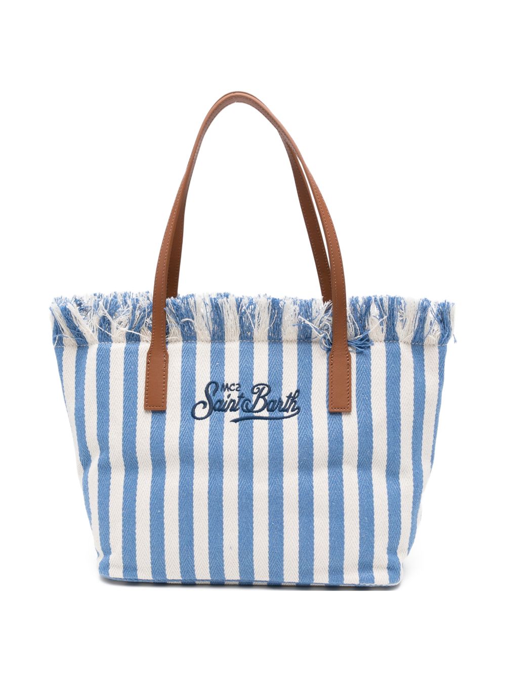 Borsa tote in denim con bordi sfrangiati CBMF001 01765L MC2 SAINT BARTH 