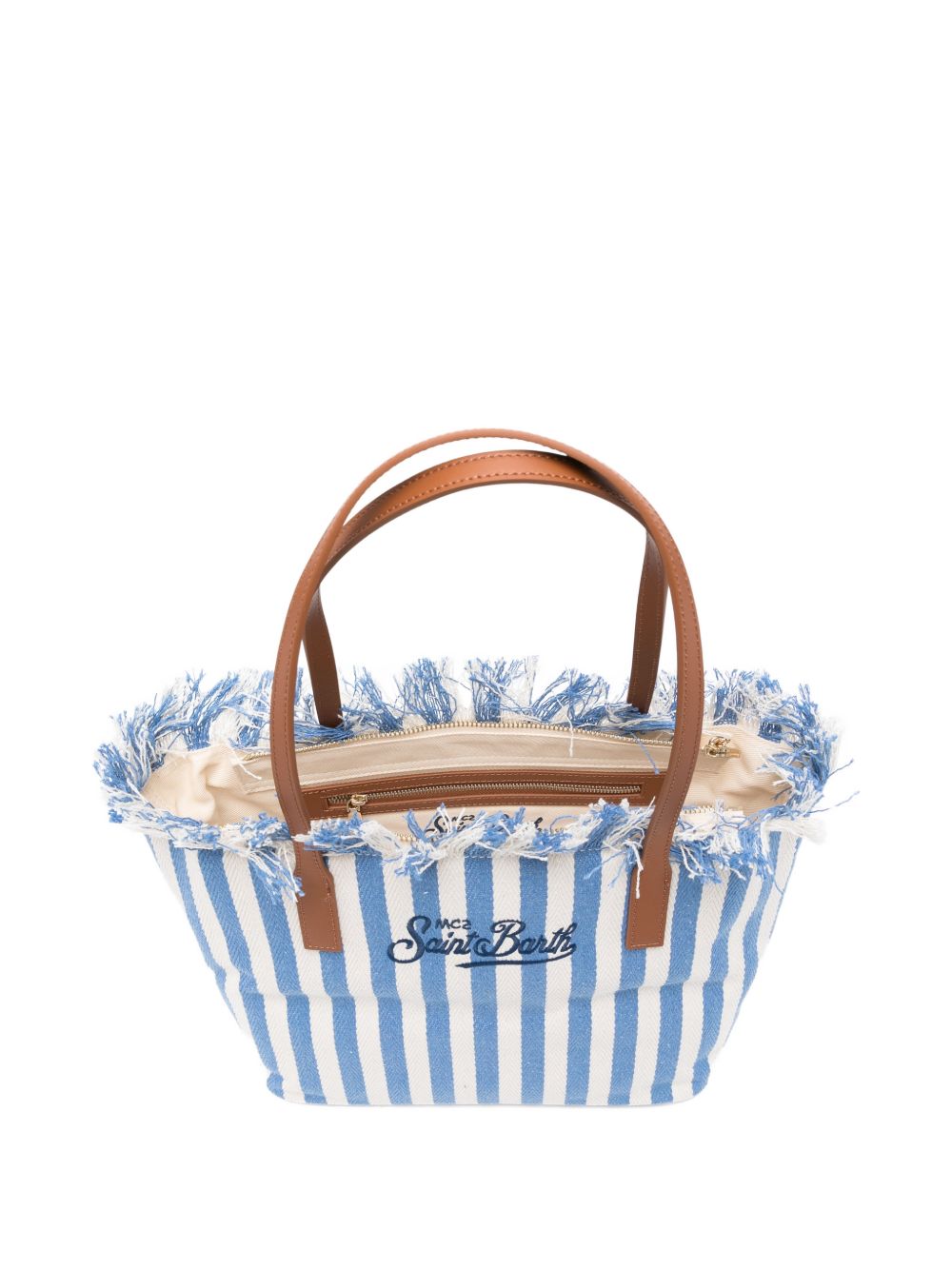 Borsa tote in denim con bordi sfrangiati CBMF001 01765L MC2 SAINT BARTH 