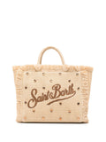 Borsa mare con frange e ricamo logo
