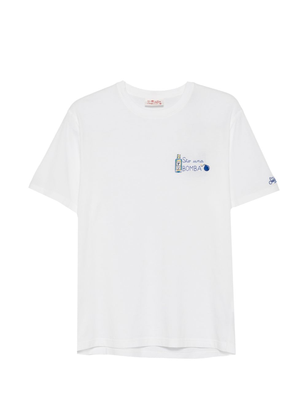 T-shirt in cotone organico con ricamo POT0001 04429L MC2 SAINT BARTH 