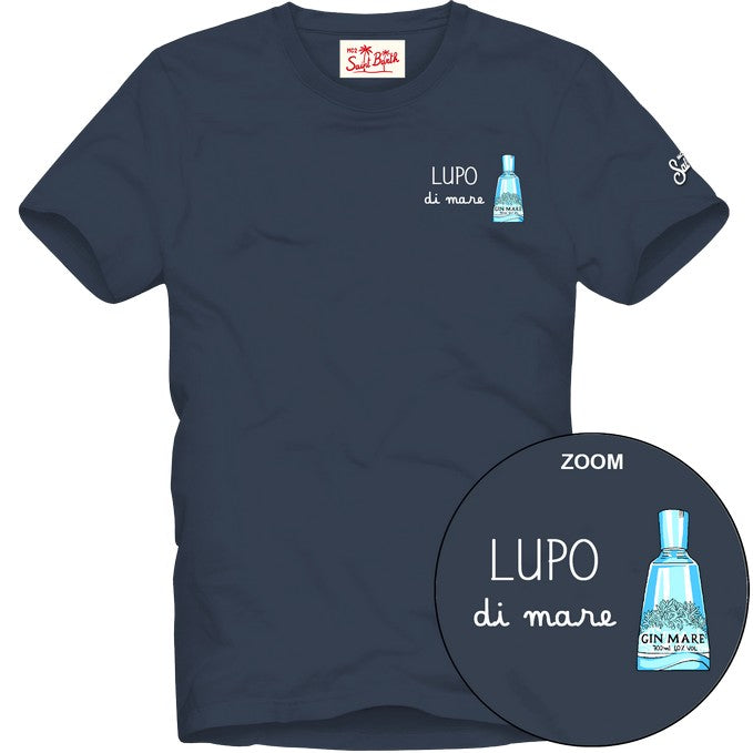 T-shirt in cotone organico con ricamo POT0001 04458L MC2 SAINT BARTH 