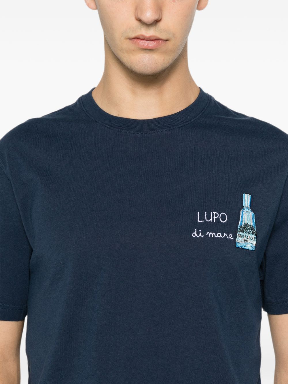 T-shirt in cotone organico con ricamo POT0001 04458L MC2 SAINT BARTH 