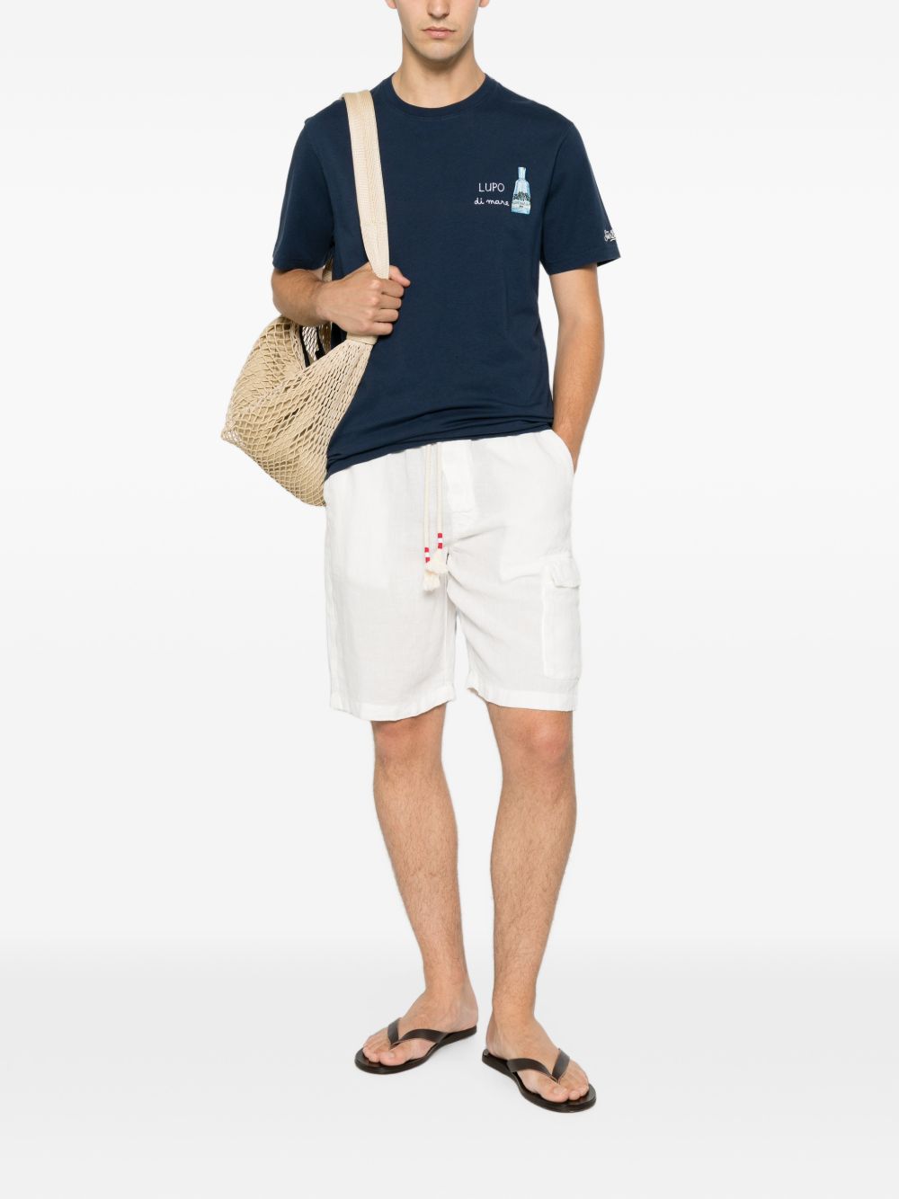 T-shirt in cotone organico con ricamo POT0001 04458L MC2 SAINT BARTH 