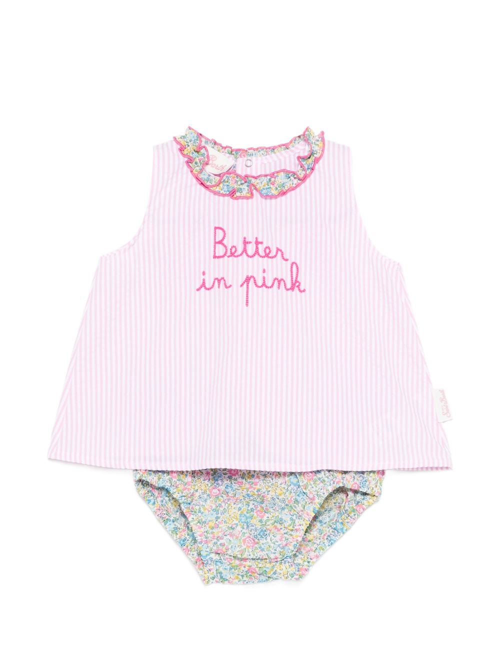 Completo abito con culotte a righe ABB0002 03881L MC2 SAINT BARTH KIDS 