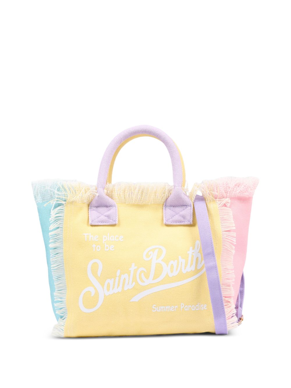 Borsa mare in cotone con frange COL0001# 02576L MC2 SAINT BARTH KIDS 