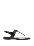Sandali flat in pelle con catena