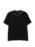 T-shirt girocollo con bordino a contrasto