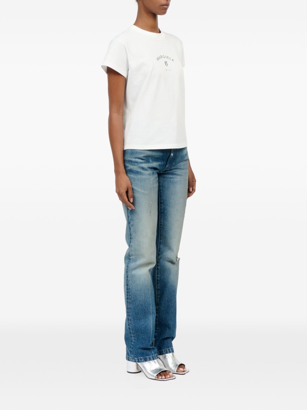 T-shirt in cotone girocollo S62GD0216M20048 101 MM6 MAISON MARGIELA 