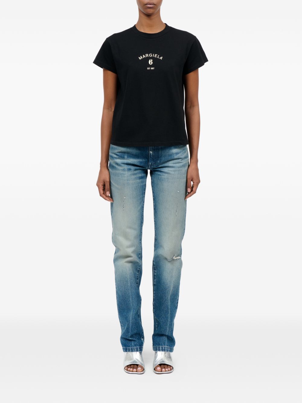 T-shirt in cotone girocollo S62GD0216M20048 900 MM6 MAISON MARGIELA 