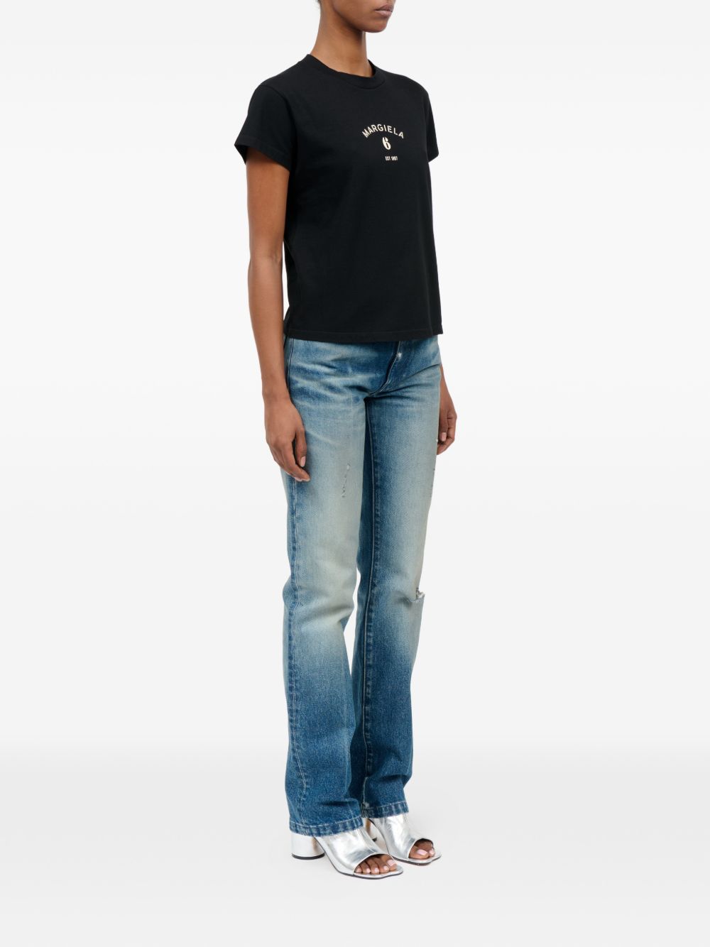 T-shirt in cotone girocollo S62GD0216M20048 900 MM6 MAISON MARGIELA 