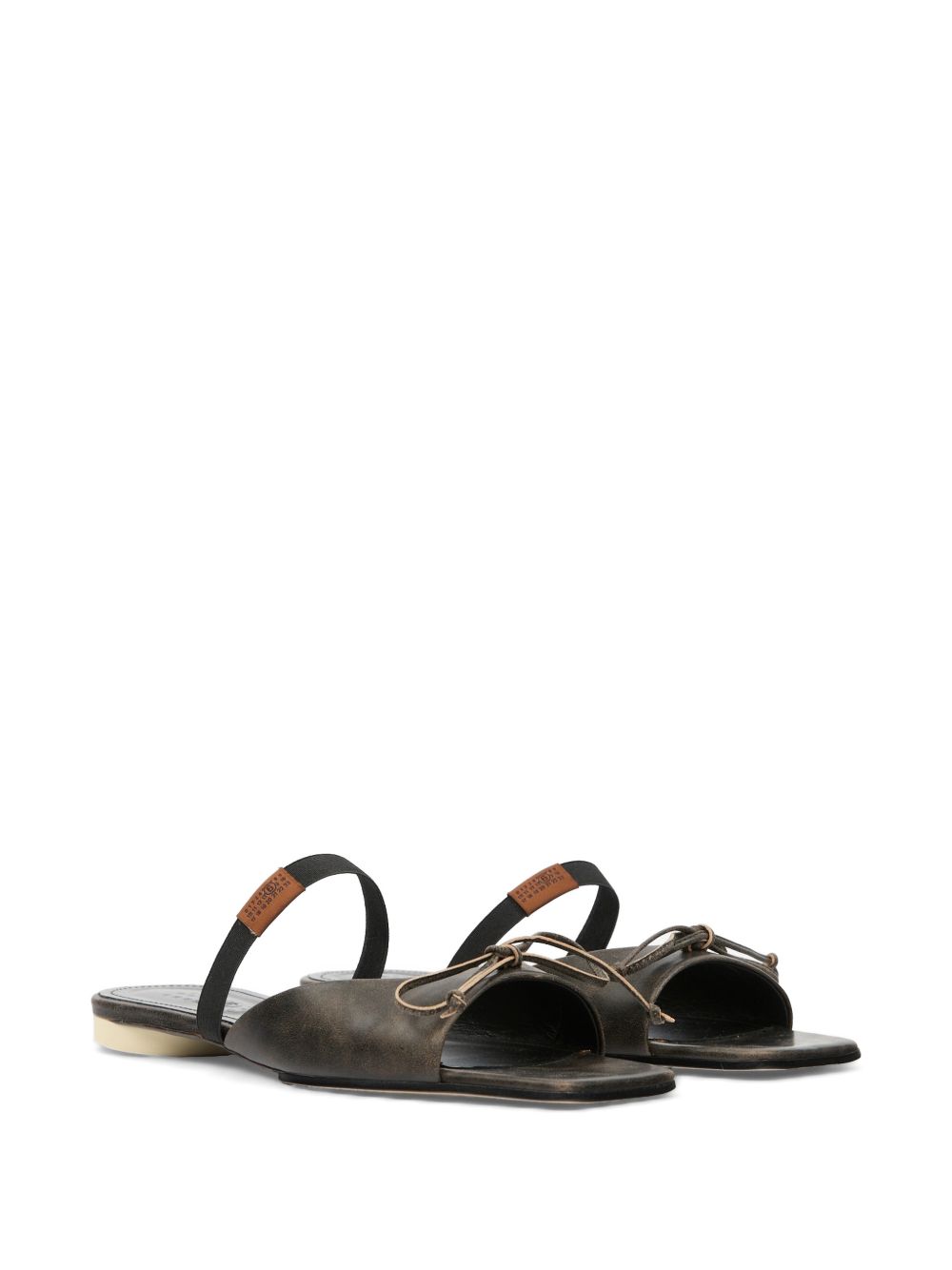 Sandali con fiocco in pelle a punta squadrata S66WP0126P7706 HB495 MM6 MAISON MARGIELA 