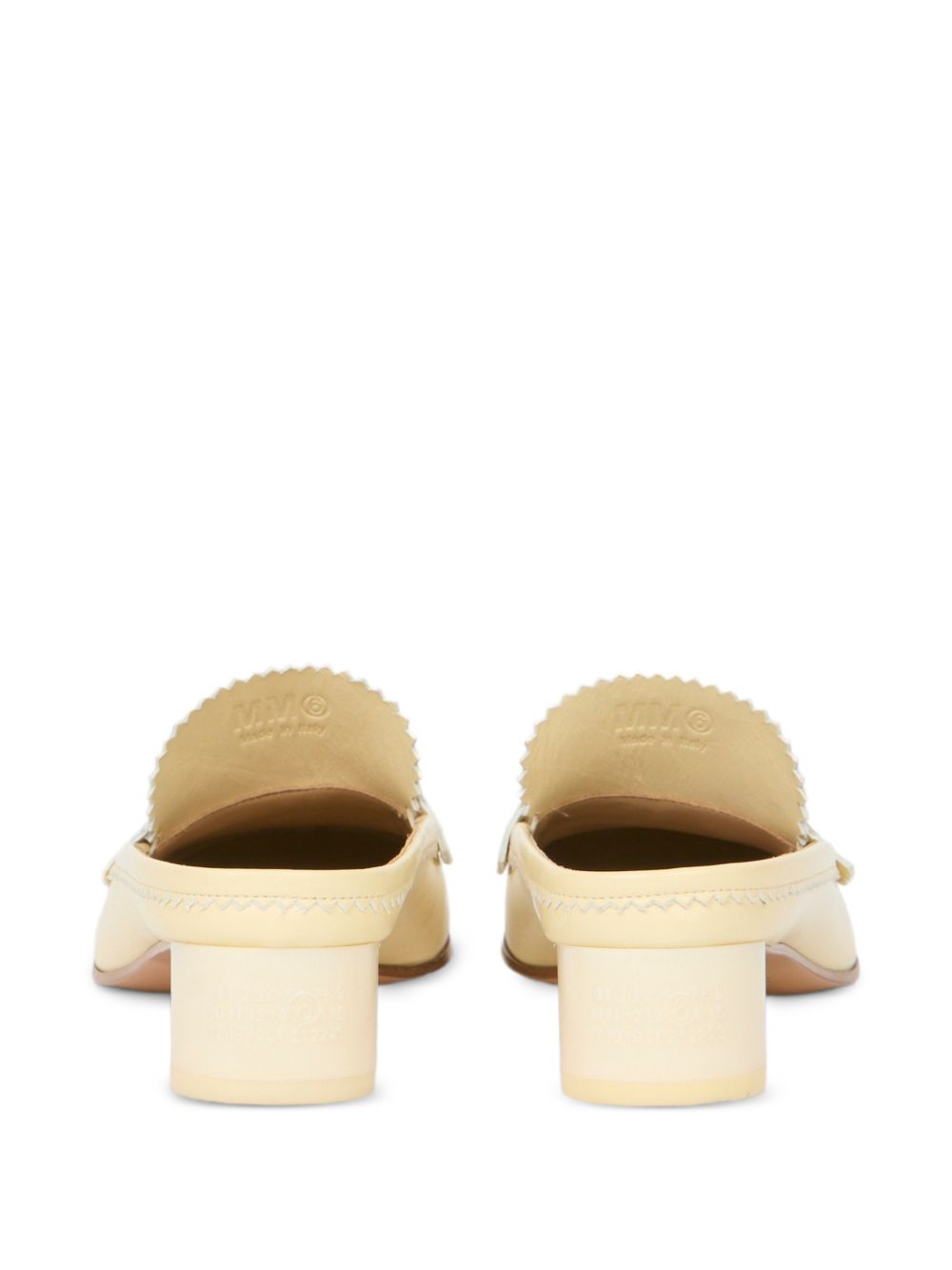 Slippers in pelle con bordo seghettato S66WX0074P7560 T1039 MM6 MAISON MARGIELA 
