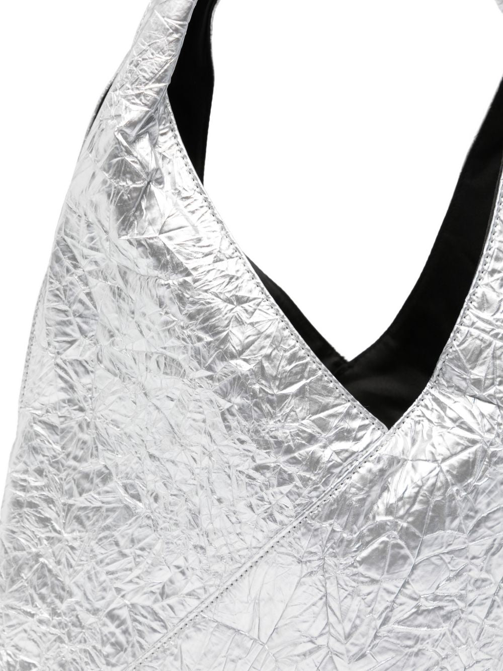 Borsa a spalla in poliuretano con texture metallizzata SA5VL00019P8875 H1145 MM6 MAISON MARGIELA 