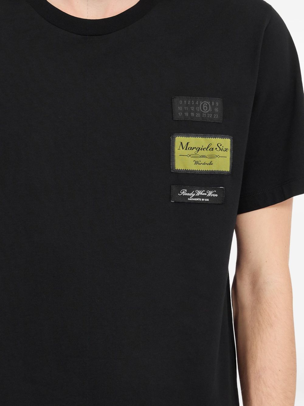 T-shirt in cotone con patch applicate SH0GC0069S24311 900 MM6 MAISON MARGIELA 
