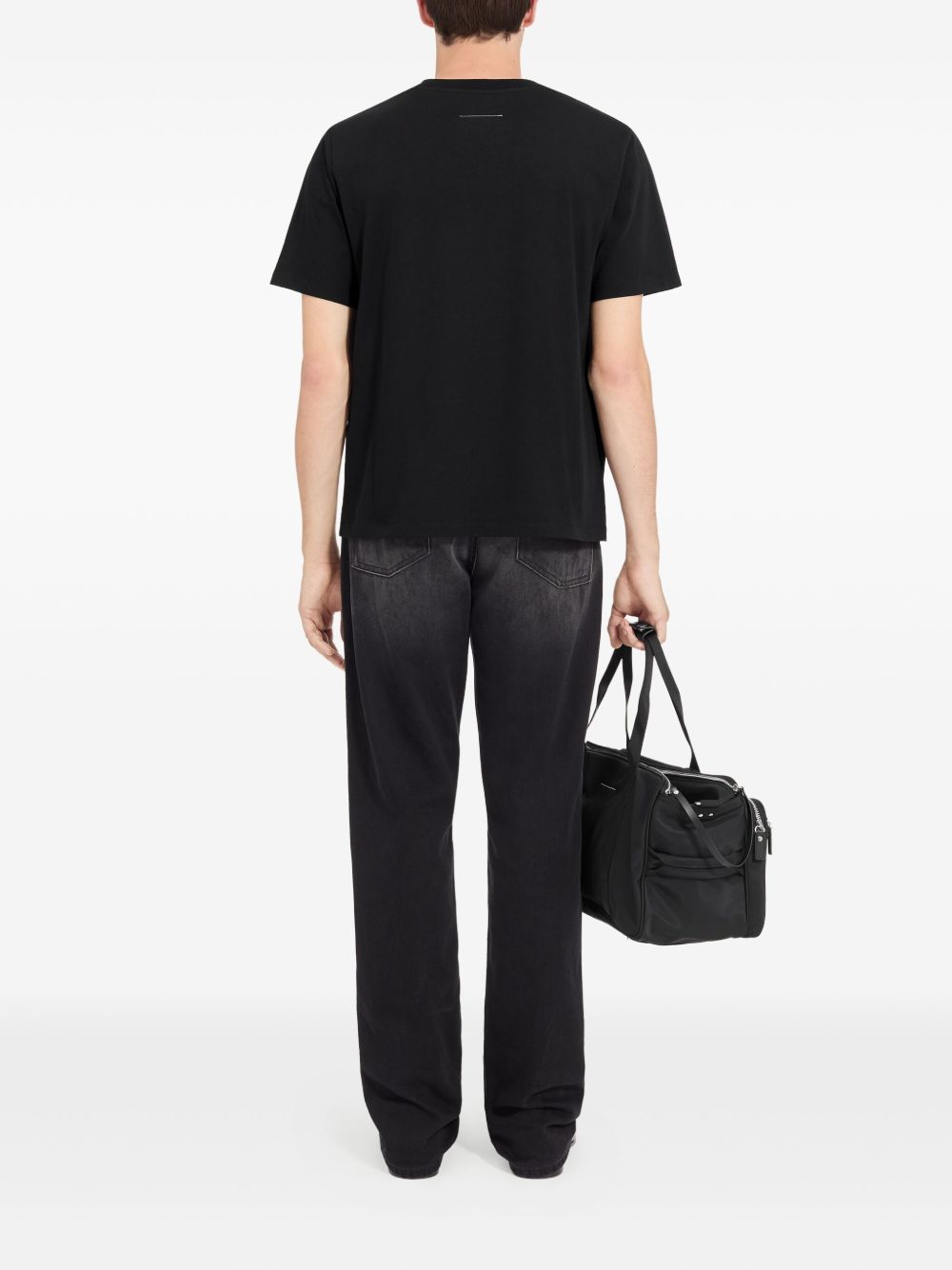 T-shirt in cotone con patch applicate SH0GC0069S24311 900 MM6 MAISON MARGIELA 