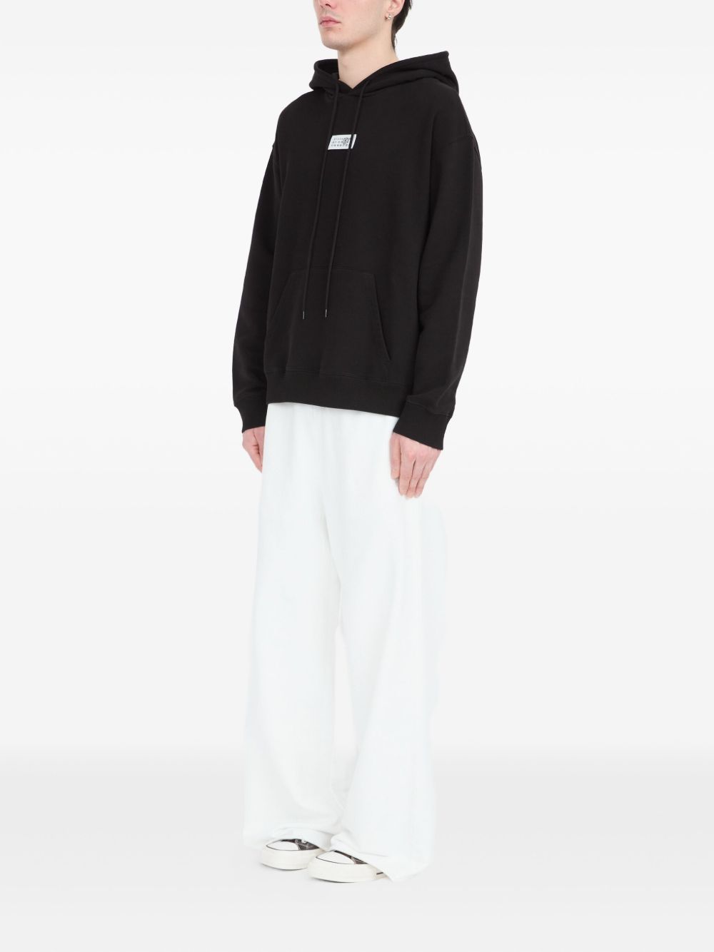 Felpa con cappuccio e patch logo SH0GU0033M25025 900 MM6 MAISON MARGIELA 