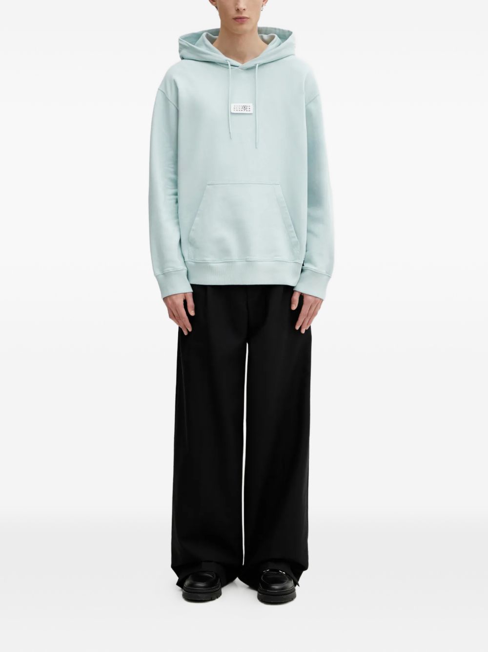 Felpa con cappuccio in cotone azzurra SH0GU0042M25025 544 MM6 MAISON MARGIELA 