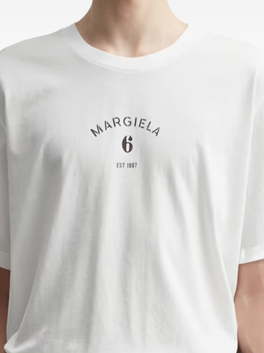 T-shirt in cotone girocollo SH2GC0038M20048 101 MM6 MAISON MARGIELA 