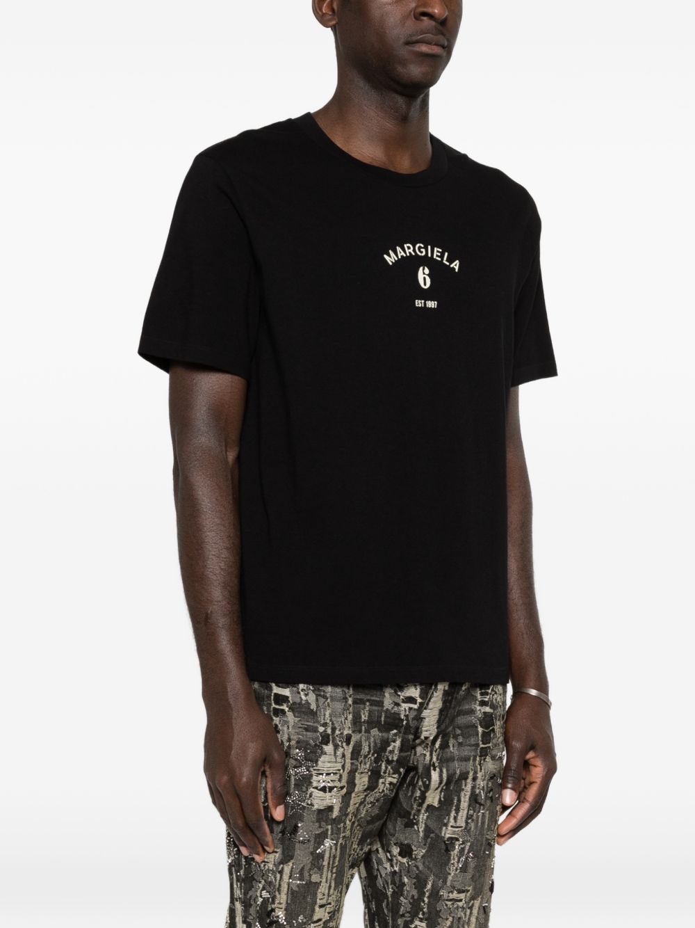 T-shirt in cotone con logo SH2GC0038M20048 900 MM6 MAISON MARGIELA 