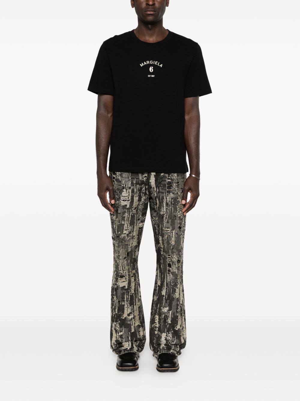 T-shirt in cotone con logo SH2GC0038M20048 900 MM6 MAISON MARGIELA 