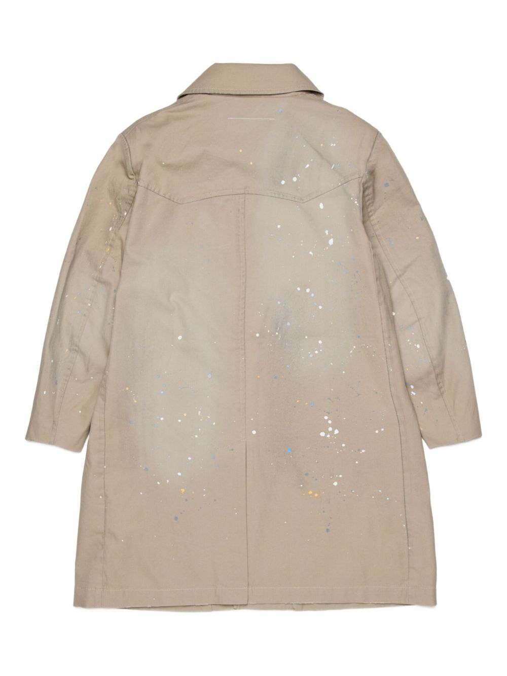 Trench in cotone con effetto paint splatter M60928MM07B M6709 MM6 MAISON MARGIELA KIDS 