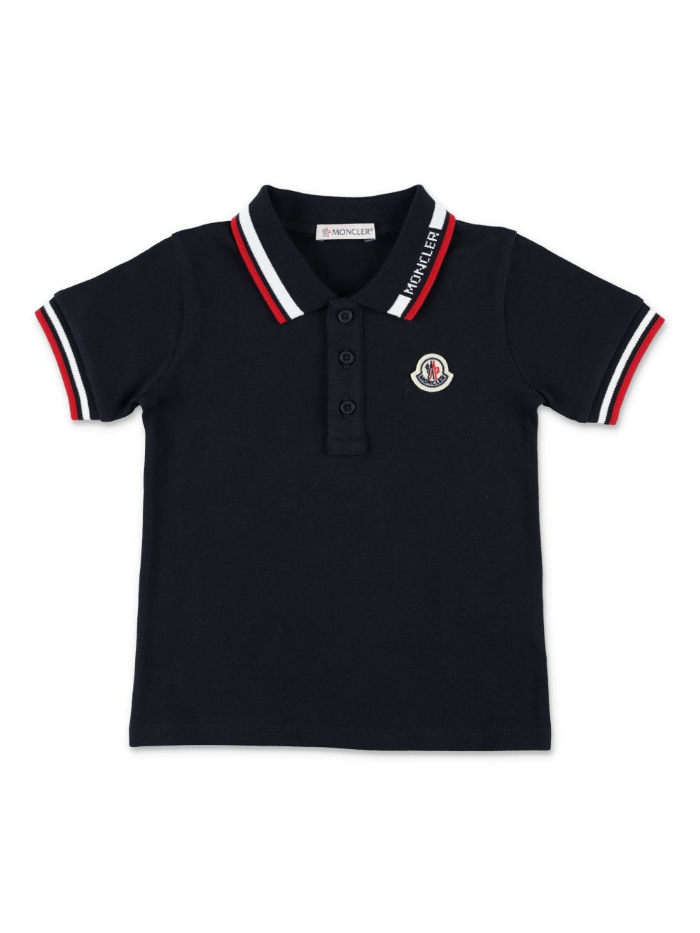 Polo in cotone con collo ricamato L19518A000028496F 778 MONCLER KIDS 