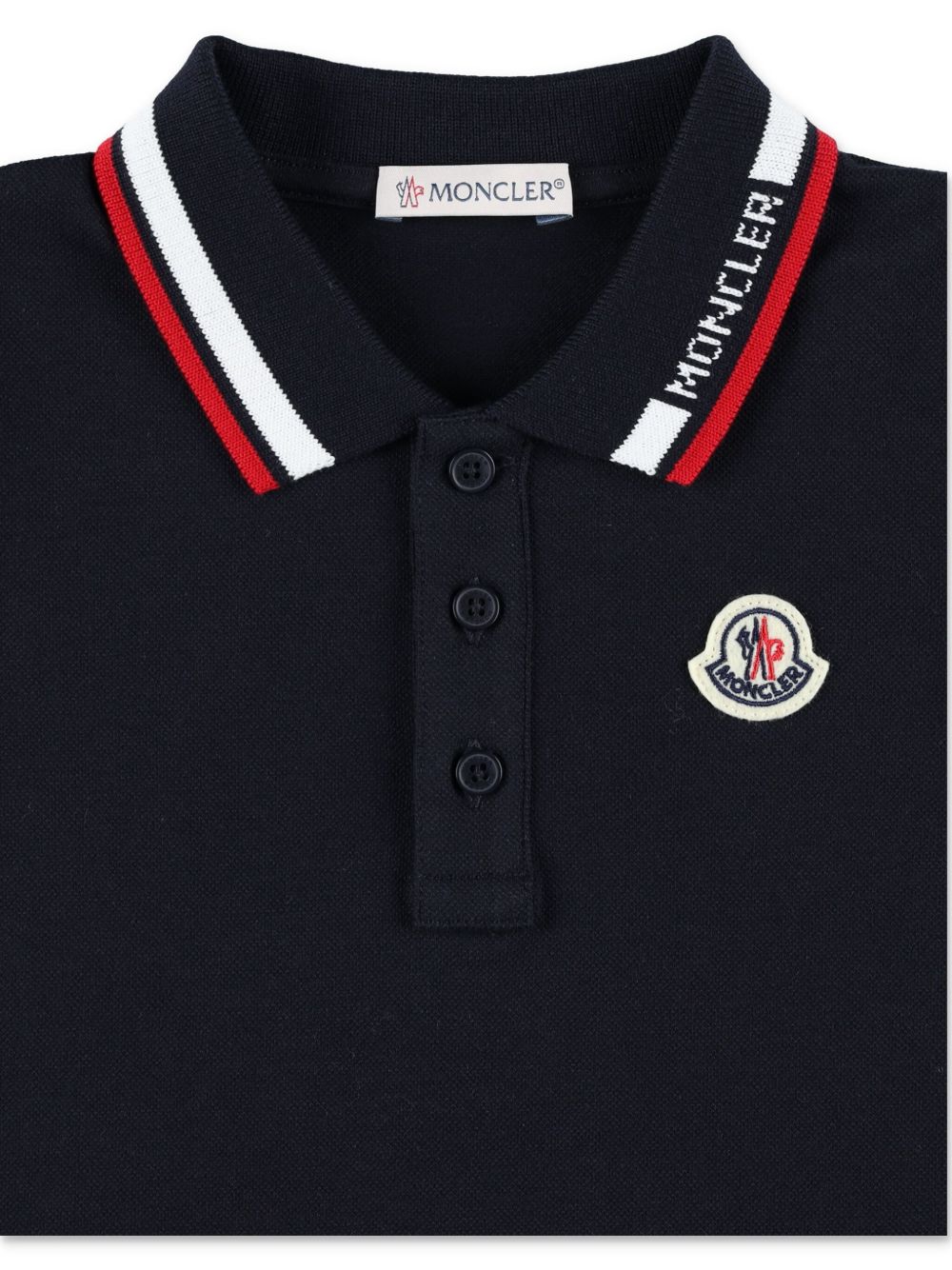 Polo in cotone con collo ricamato L19518A000028496F 778 MONCLER KIDS 