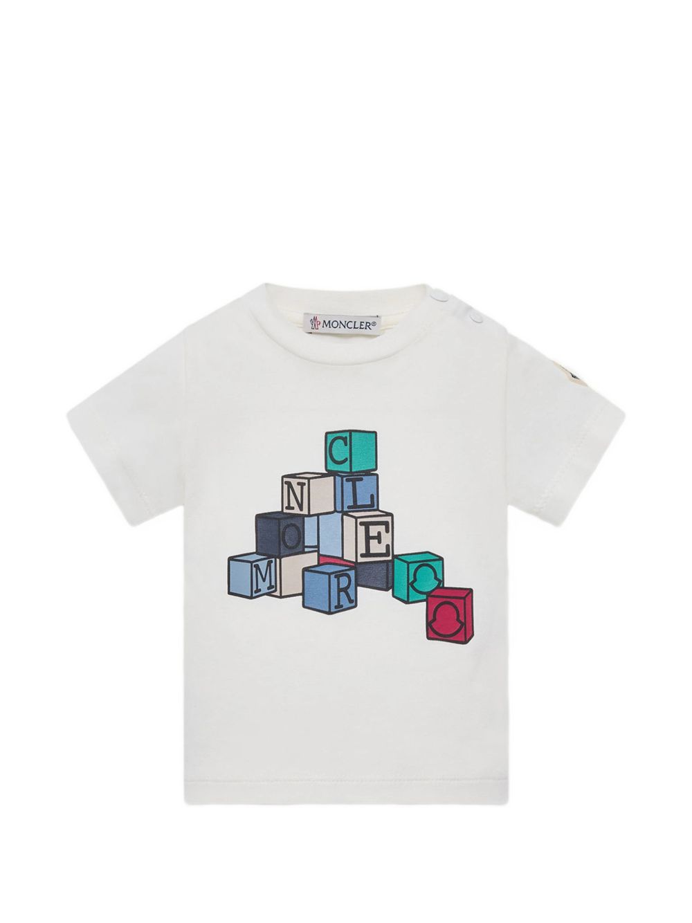T-shirt in cotone con stampa cubi colorati L19518C0000389AUM 034 MONCLER KIDS 