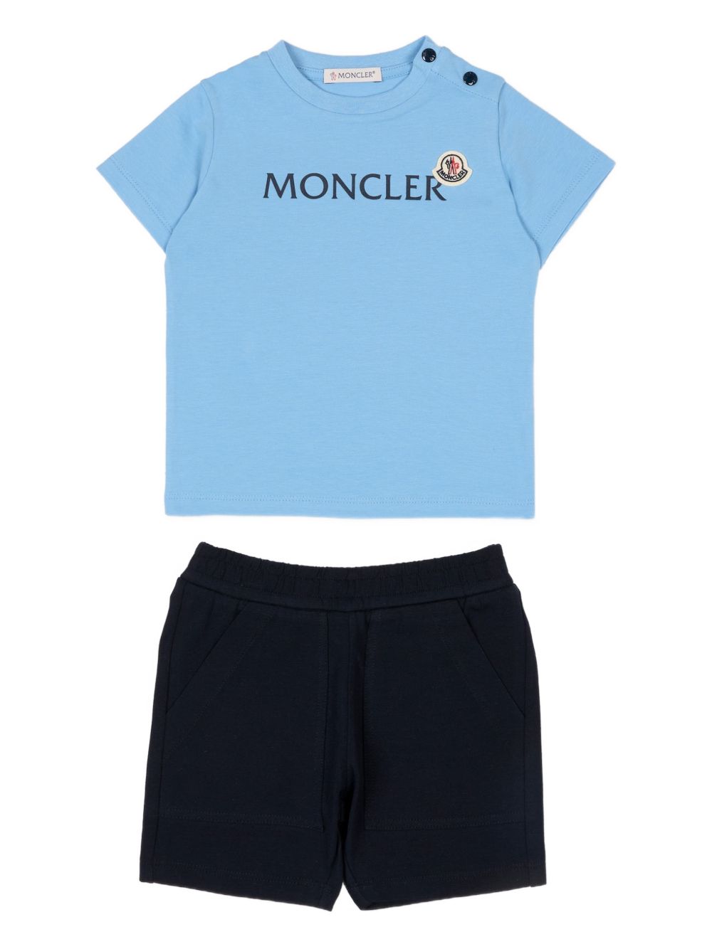 Completo t-shirt e shorts in cotone L19518M0000989AUM F77 MONCLER KIDS 