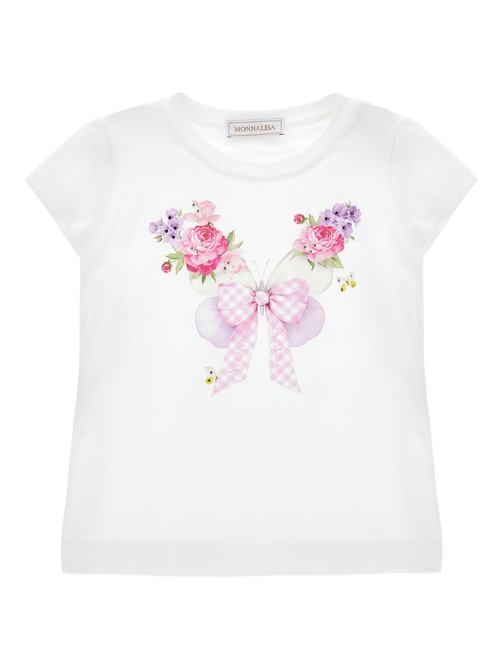 T-shirt con stampa floreale e farfalla 11G6037201 0099 MONNALISA KIDS 