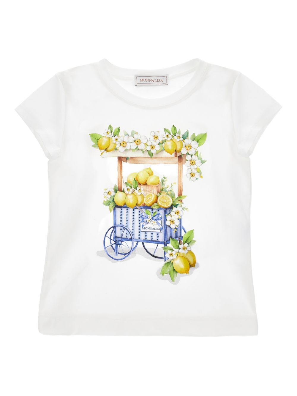 T-shirt con stampa carretto siciliano 11G6247201 0099 MONNALISA KIDS 
