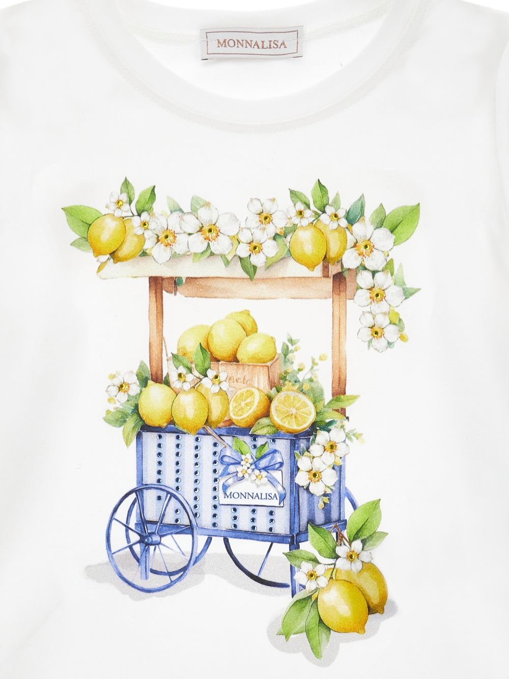 T-shirt con stampa carretto siciliano 11G6247201 0099 MONNALISA KIDS 