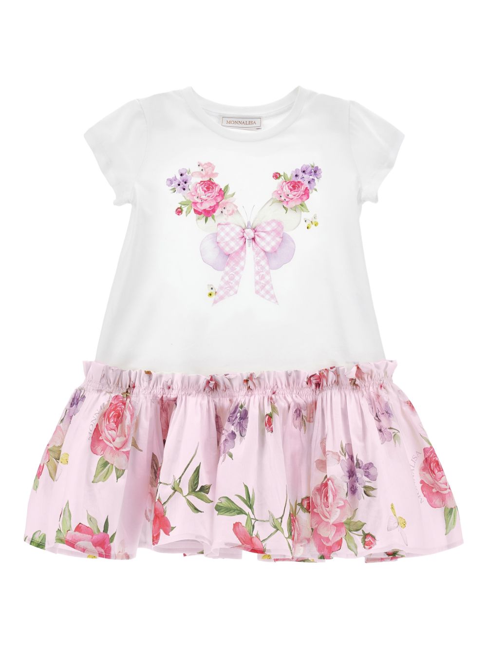 Abito con gonna in tulle a fiori 11G922NP7621 0090 MONNALISA KIDS 