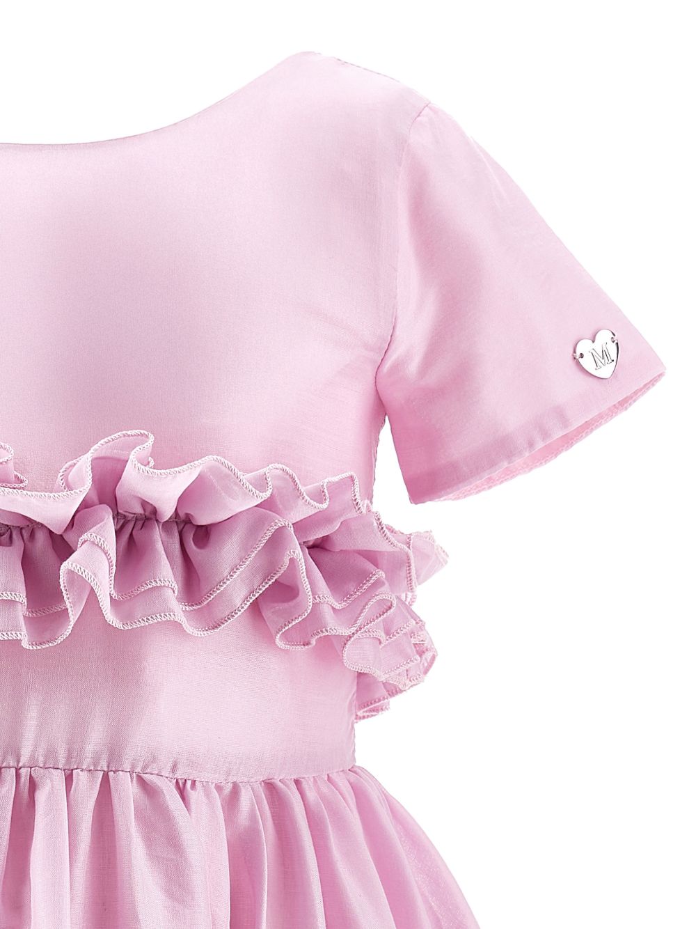 Abito con balze e maniche corte 17G9047105 0090 MONNALISA KIDS 