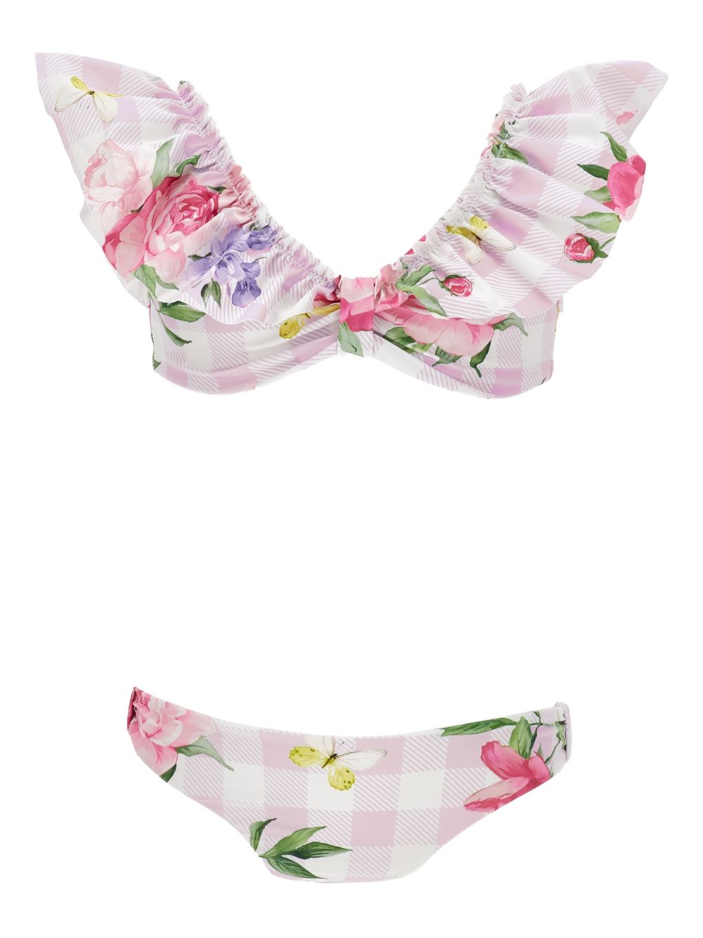 Bikini con volant a fiori 19G0027052 0090 MONNALISA KIDS 