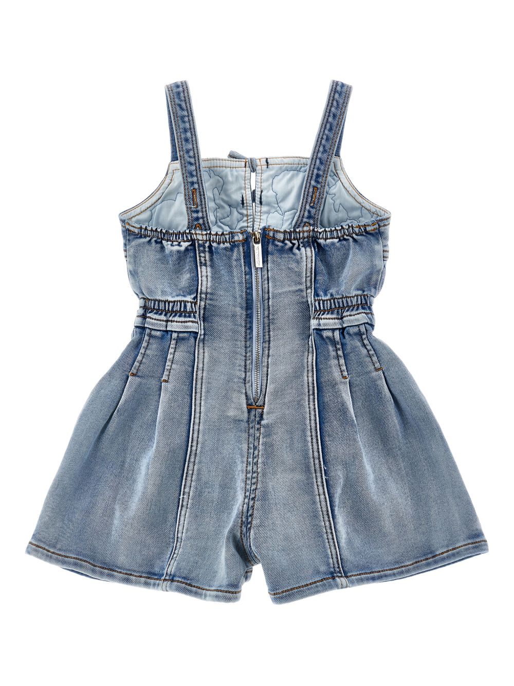 Tuta in denim con ricami floreali 19G2007015 055B MONNALISA KIDS 