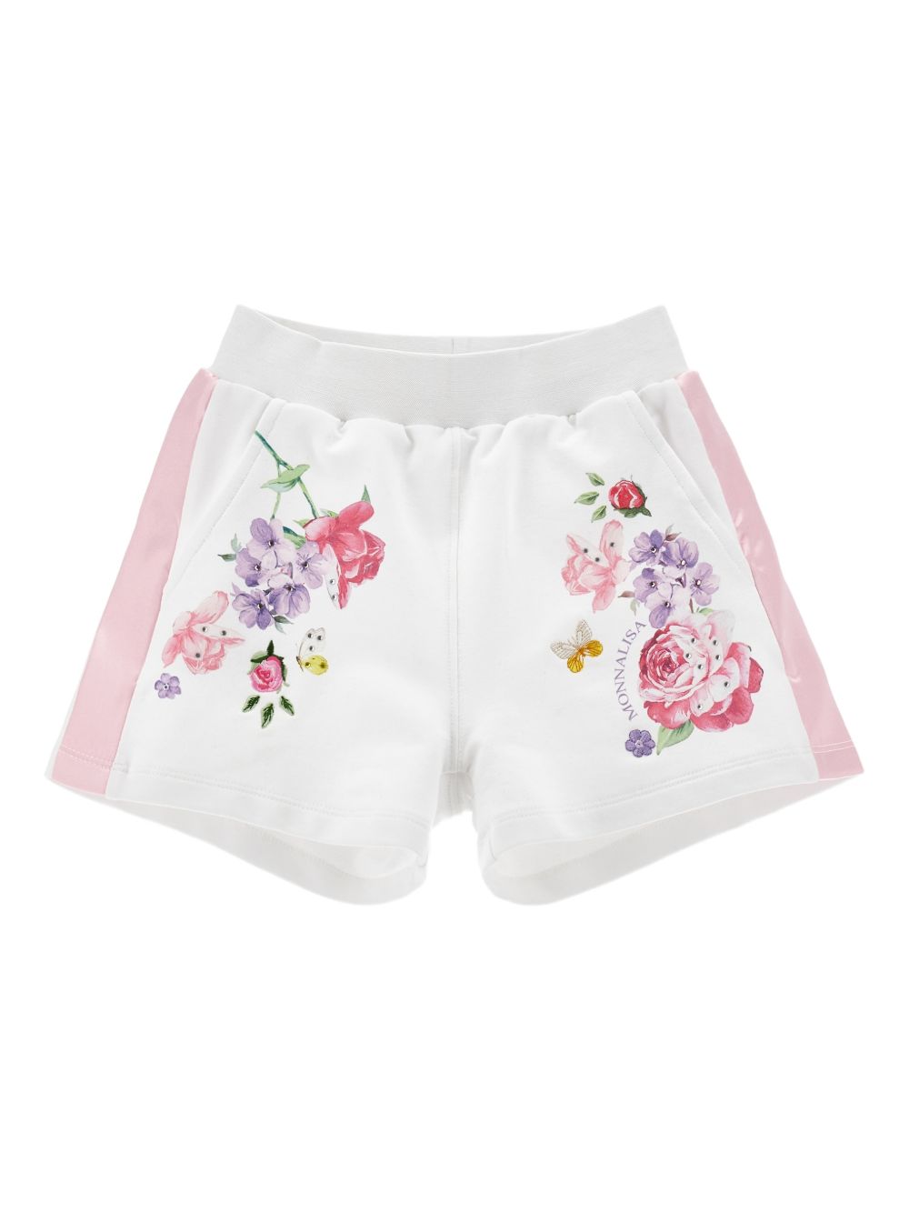 Shorts con stampa floreale e bande laterali 19G4037007 9990 MONNALISA KIDS 