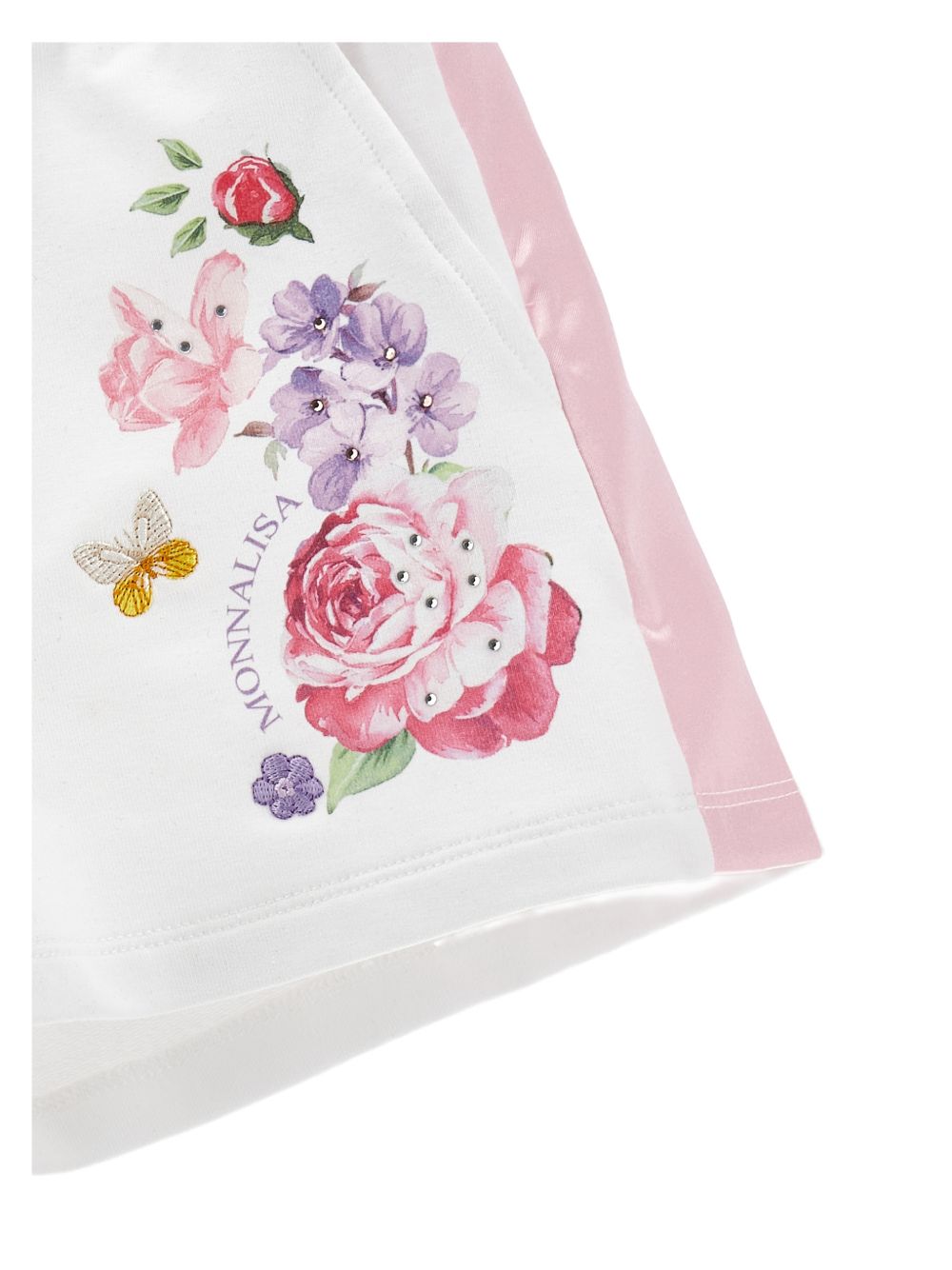 Shorts con stampa floreale e bande laterali 19G4037007 9990 MONNALISA KIDS 