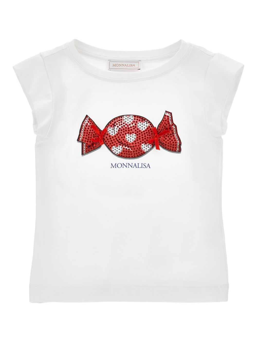 T-shirt con applicazione candy 19G6087005 0099 MONNALISA KIDS 