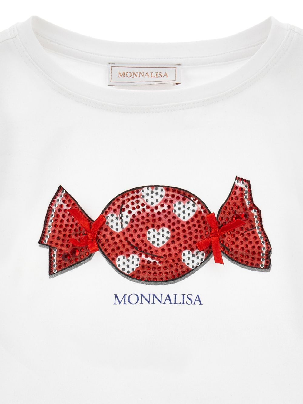 T-shirt con applicazione candy 19G6087005 0099 MONNALISA KIDS 