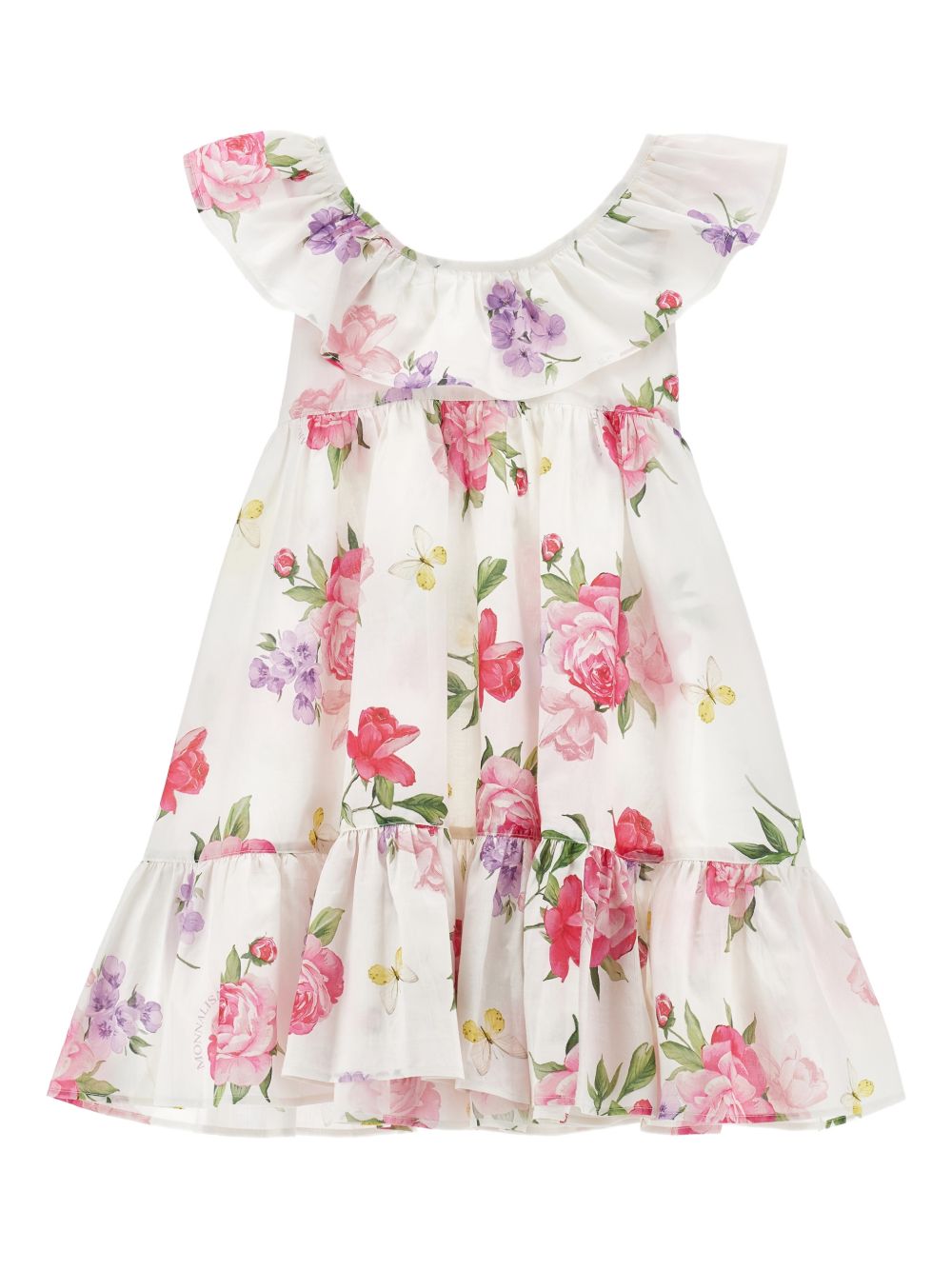 Abito a balze con stampa floreale 19G9027045 0099 MONNALISA KIDS 