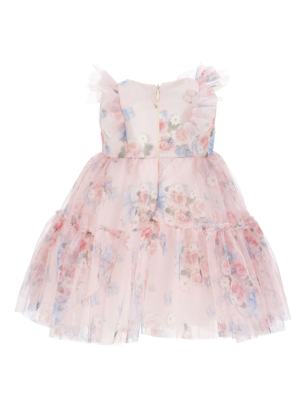Abito in tulle con stampa floreale 31G9027655 0090 MONNALISA KIDS 