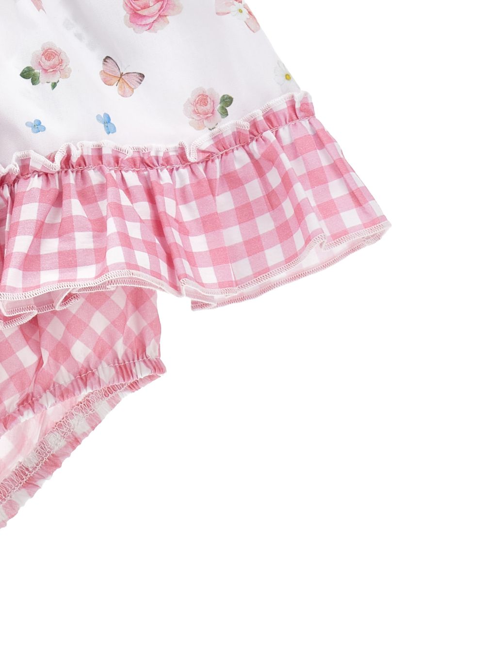 Abito con culotte a quadri vichy rosa 35G5067011 9990 MONNALISA KIDS 