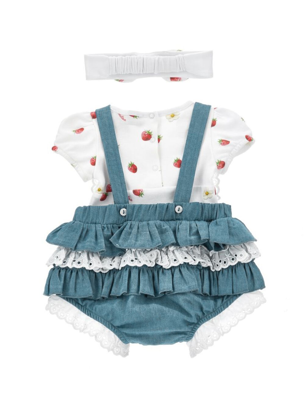 Pagliaccetto in denim con fascetta coordinata 35G5167081 0062 MONNALISA KIDS 